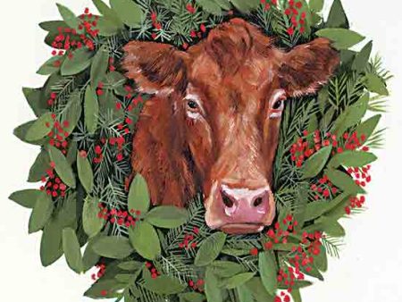 WL263 - Christmas Cow - 12x12 Online now