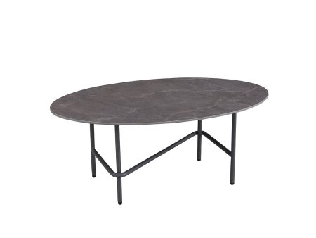 MESA DE CENTRO CON TOPE DE CERAMICA GRIS Y PATAS GRISES Online Hot Sale