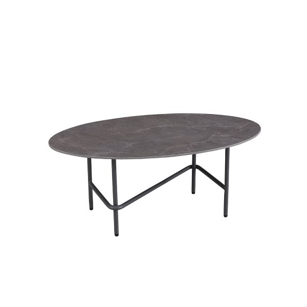 MESA DE CENTRO CON TOPE DE CERAMICA GRIS Y PATAS GRISES Online Hot Sale