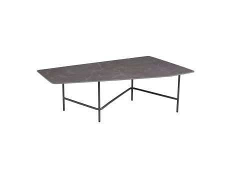 MESA DE CENTRO CON TOPE DE CERAMICA GRIS Y PATAS GRISES on Sale