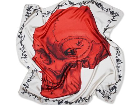 Red Skull Silk Scarf By Silviya Neri For Cheap