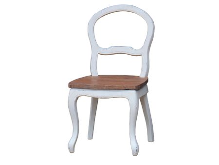 SILLA DE COMEDOR ACABADO EN MADERA BLANCA Y ASIENTO NATURAL Sale