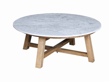 MESA DE CENTRO CON TOPE ESTILO MARMOL ACABADO EN MADERA For Discount