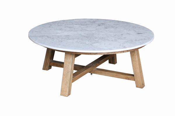 MESA DE CENTRO CON TOPE ESTILO MARMOL ACABADO EN MADERA For Discount