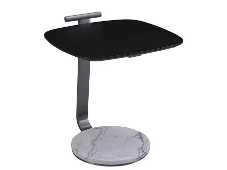 MESA DE CENTRO CON TOPE DE MADERA NEGRA Y BASE EN METAL Y LAMINADO DE MARMOL Cheap