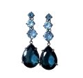 Giora Pendant Earrings With Blue Precious Swarovski Stone Supply