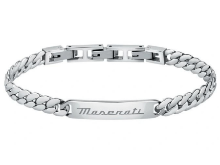 Maserati Jewels Chain Silver Bracelet Lasered Logo on Sale