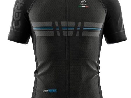 Vardena Cut Line Black Carbon Ceramic Cycling Jersey Online Sale