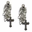 Giora  Eternity Fashion Cross Earrings with Pearls and Swarovski Crystals Elements Online Sale