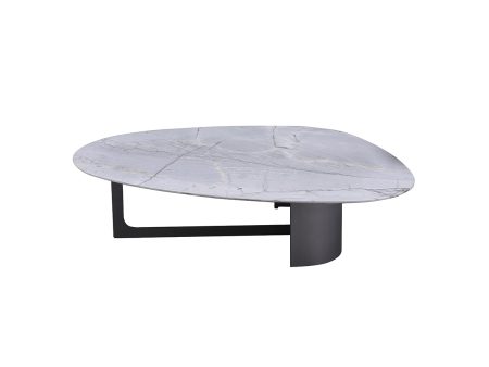 MESA DE CENTRO CON TOPE DE MARMOL Y BASE EN METAL Online Hot Sale