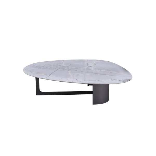 MESA DE CENTRO CON TOPE DE MARMOL Y BASE EN METAL Online Hot Sale