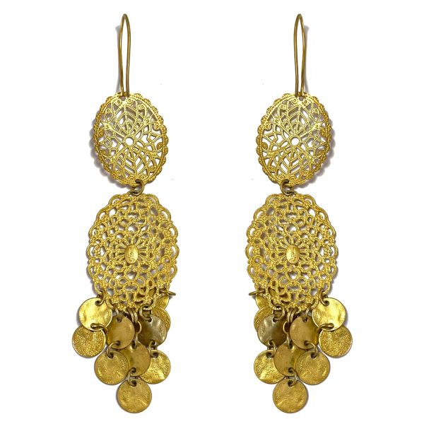 Giora  Italian Filigrain Earrings with Samll Round Pendants Fashion