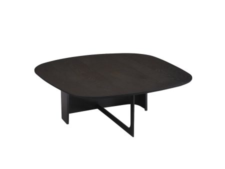 MESA DE CENTRO TOPE EN MADERA NEGRA Y PATAS EN METAL GRIS Supply