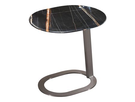 MESA LATERAL CON TOPE DE MARMOL Y BASE EN METAL Online