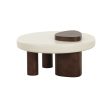 MESA DE CENTRO BLANCA CON PATAS MARRONES Online Hot Sale