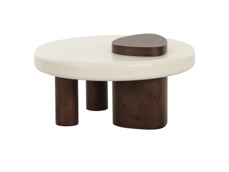 MESA DE CENTRO BLANCA CON PATAS MARRONES Online Hot Sale