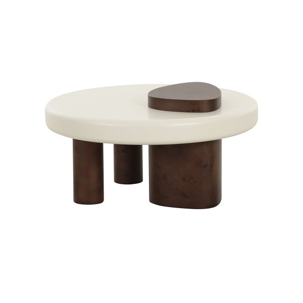 MESA DE CENTRO BLANCA CON PATAS MARRONES Online Hot Sale