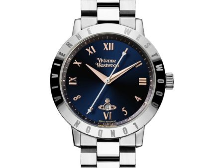 Vivienne Westwood Bloomsbury Watch Blue Dial Stainless Steel Silver Cheap