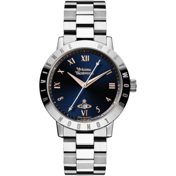 Vivienne Westwood Bloomsbury Watch Blue Dial Stainless Steel Silver Cheap