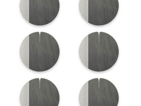 Lignis Nelumbo Coaster Medium Set Of 6, Cold Grey Online now