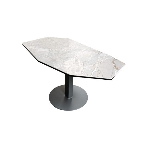 MESA DE CENTRO TOPE DE CERAMICA Y BASE GRIS Sale