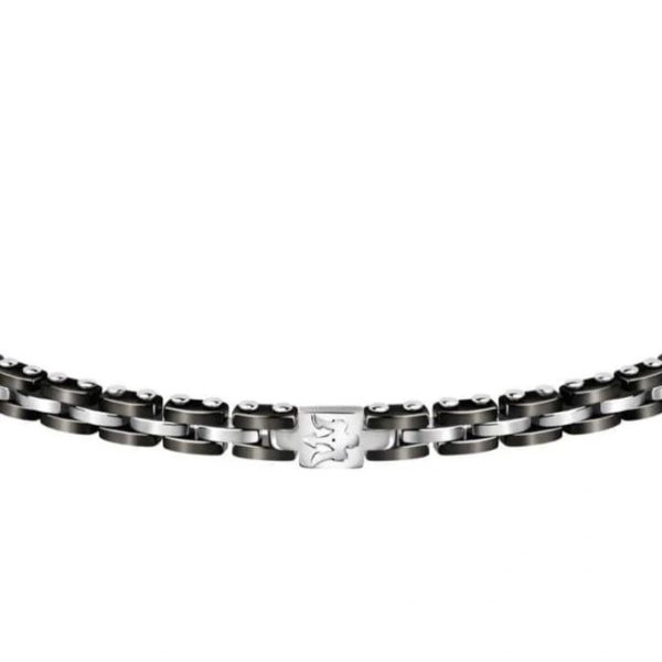 Maserati Jewels Bracelet Black Ceramic & Silver Elements For Sale