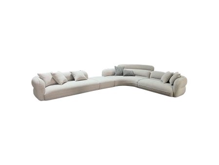 SOFA SECCIONAL ESTACIONARIO EN TELA GRIS Hot on Sale