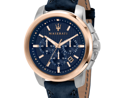 Maserati Successo Navy Blue Chronograph Hot on Sale