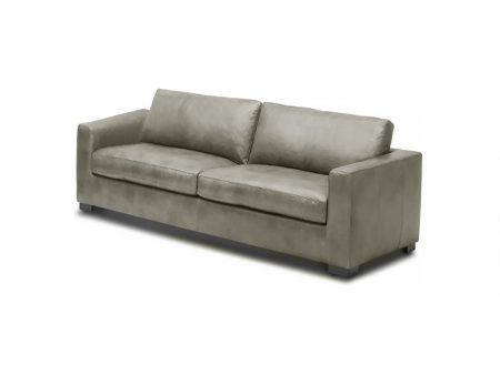 SOFA ESTACIONARIO 2.5 ASIENTOS EN PIEL VERDE GRISACEO Online