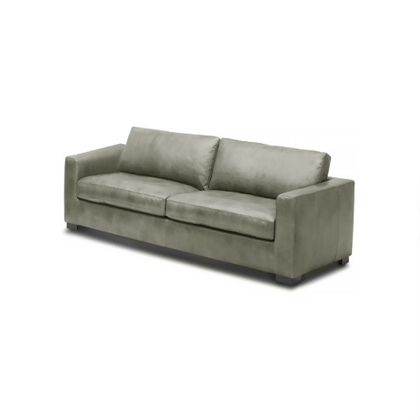 SOFA ESTACIONARIO 2.5 ASIENTOS EN PIEL VERDE GRISACEO Online