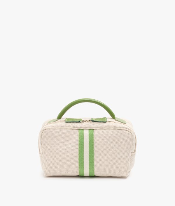 My Style Bags Berkeley Positano Cosmetic Bag Natural With Green Stripes For Discount