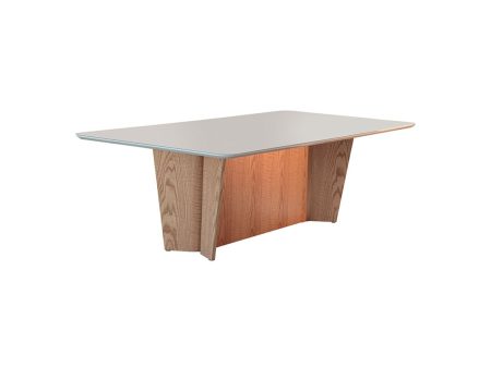 MESA DE COMEDOR RAIZ TOPE CRISTAL OFF WHITE Sale