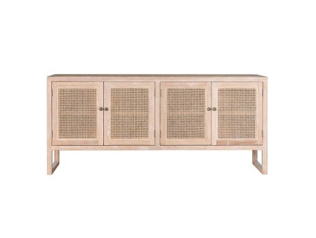 CREDENZA JULIAN S EN ACABADO MADERA Y PAJILLA Sale