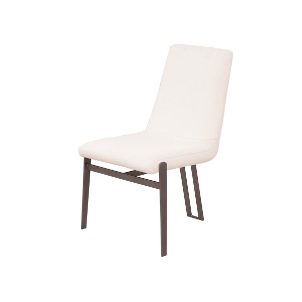 SILLA DE COMEDOR EN TELA BEIGE  Y PATAS EN METAL Discount