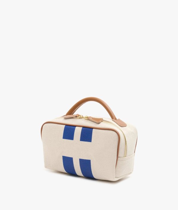 My Style Bags Berkeley Cosmetic Bag Natural With Blue Stripes For Sale