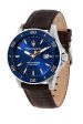 Maserati Competizione 43mm Blue Dial Brown Leather Strap Watch Cheap