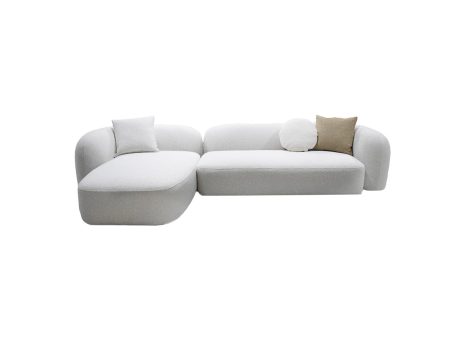 SOFA SECCIONAL ESTACIONARIO TELA TEXTURIZADA BLANCA Discount