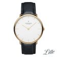 Nordgreen Native 40mm Yellow Gold Case Black Leather Watch Fashion