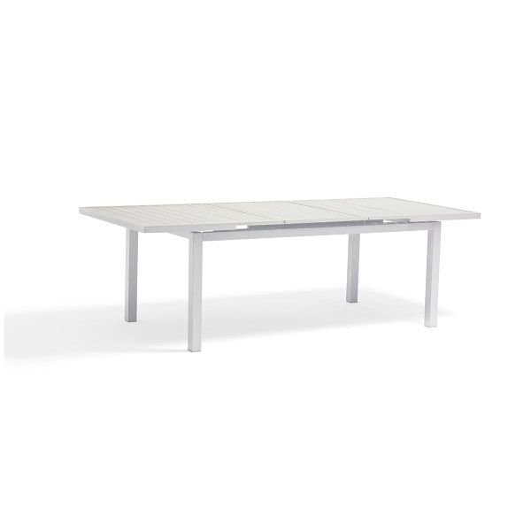 MESA DE COMEDOR EXTENDIBLE DE EXTERIOR BLANCA For Cheap