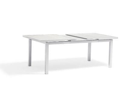 MESA DE COMEDOR EXTENDIBLE DE EXTERIOR BLANCA For Cheap