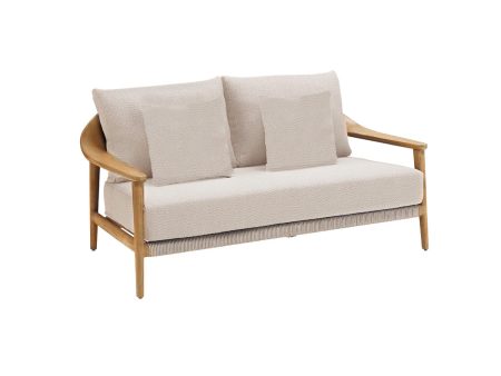 SOFA ESTACIONARIO DE EXTERIOR LEO DE DOS ASIENTOS BEIGE Online now