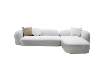 SOFA SECCIONAL ESTACIONARIO TELA TEXTURIZADA BLANCA For Cheap