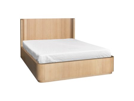 CAMA QUEEN SHELTER ACABADO EN MADERA NATURAL Hot on Sale