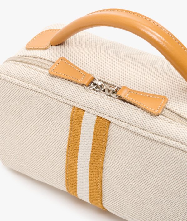 My Style Bags Berkeley Positano Cosmetic Bag Natural With Senape Stripes Hot on Sale