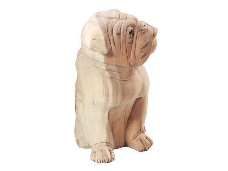 BULLDOG  EN MADERA  SENTADO PEQUEÑO Online Hot Sale