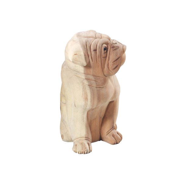 BULLDOG  EN MADERA  SENTADO PEQUEÑO Online Hot Sale