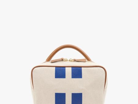 My Style Bags Berkeley Cosmetic Bag Natural With Blue Stripes For Sale