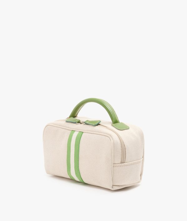 My Style Bags Berkeley Positano Cosmetic Bag Natural With Green Stripes For Discount