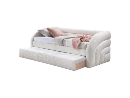 DAY BED GLENA CON TRUNDLE EN TELA BLANCA For Cheap