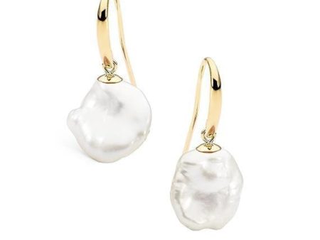 Ikecho Keshi Freshwater Pearl Hook Earrings Online Hot Sale